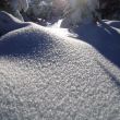 Poging om het kristallijne karakter van de sneeuw te fotograferen