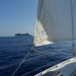 Onderweg naar Kreta passeert ons een cruiseschip van MSC-cruises