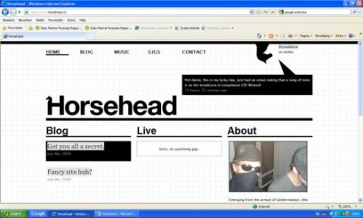 Screendump van de nieuwe website van mijn zoon Bas