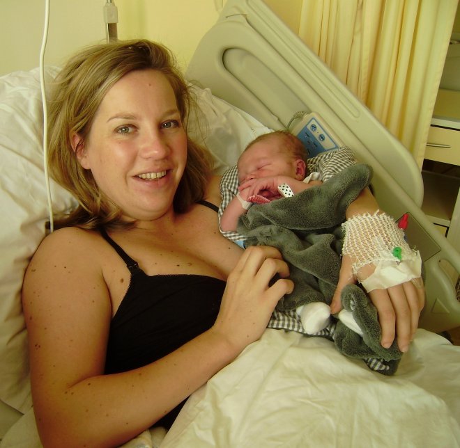 Floor met Thijs Thomas vandaag in het kraamcentrum van het AMC