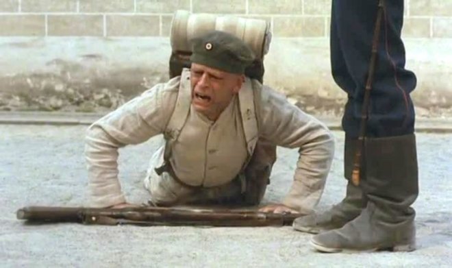 Klaus Kinski als Woyzeck in de gelijknamige film van Werner Herzog