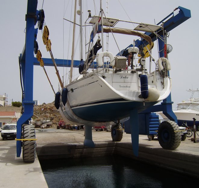 Dulce in de botenlift