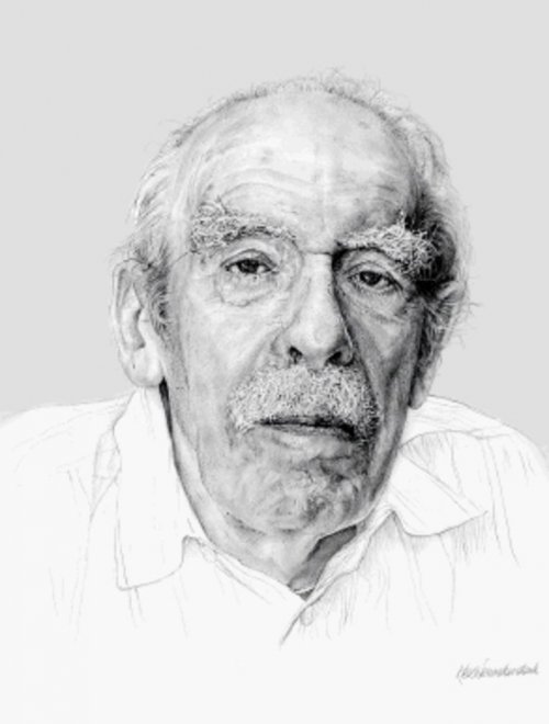 Willem Barnard, 90 jaar, getekend door Kees Wennekendonk in augustus 2010