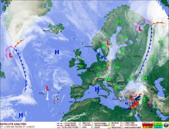 Sembach analyse van vanmorgen. Een oceaandepressie is helemaal doorgedrongen tot bij Israël met veel regen en wind