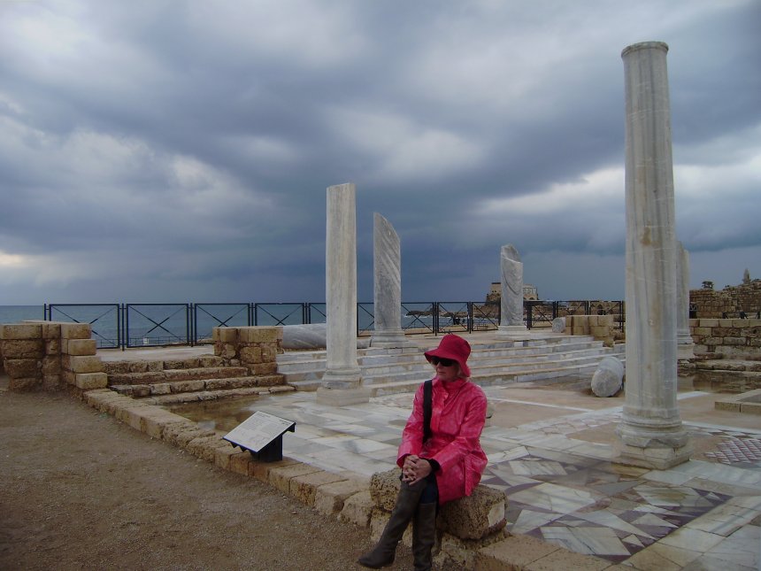 Caesarea, het paleis van de Romeinse gouverneur (Pontius Pilatus?) Bijna een schilderij van Willink