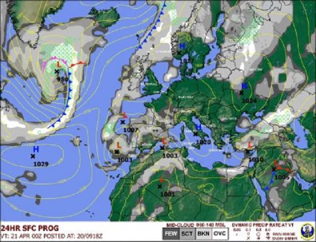 Sembach-weerkaartje voor vandaag