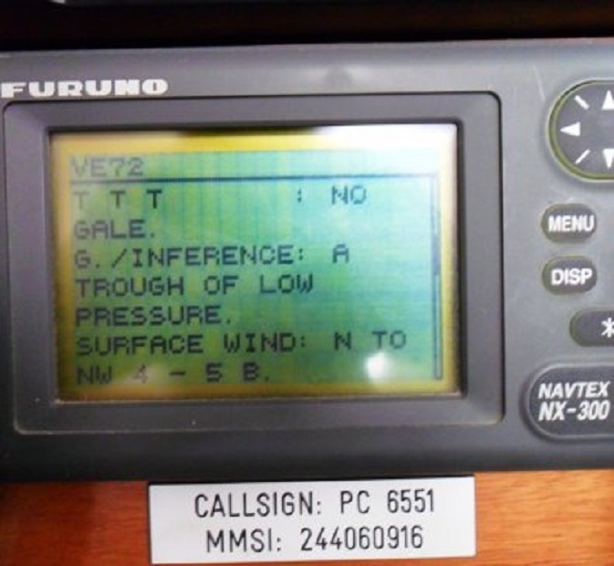 De Navtex heeft al maandenlang iedere dag hetzelfde weerbericht