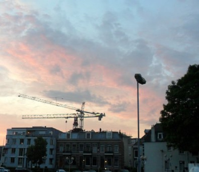 Morgenrood, vanmorgen omstreeks half zes.