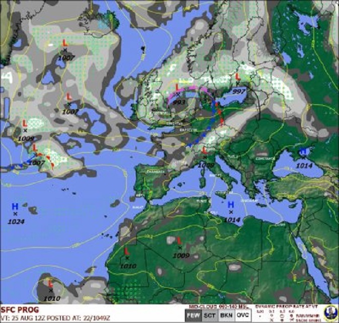 Sembach-prognose voor a.s. zaterdag 12 uur.