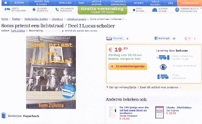 Screendump van de Bol.com-pagina over mijn boek
