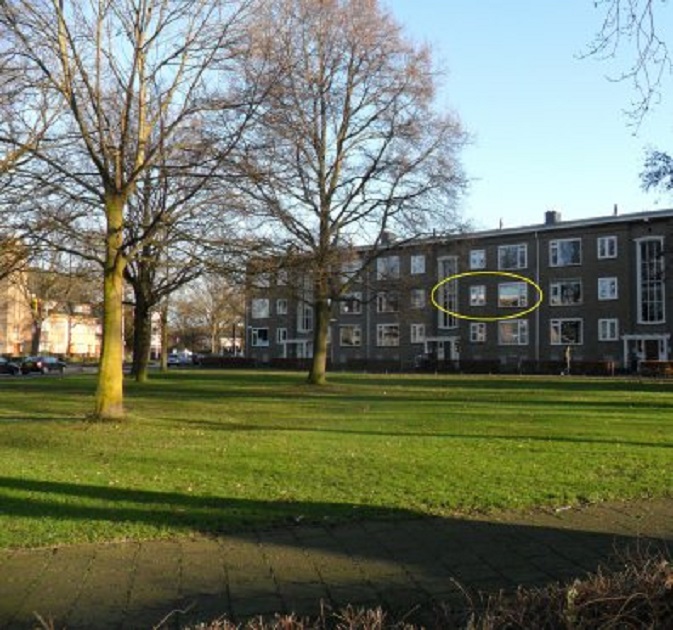 In de gele cirkel Meppelerstraatweg 22 in Zwolle, waar ik van mijn 7e tot mijn 10e woonde