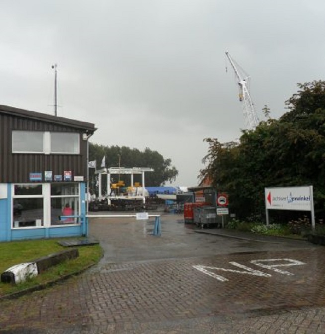 De ingang van Jachtwerf Rexwinkel in Numansdorp