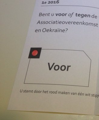 Ik heb 'voor' gestemd. Het hielp niet. Hadden alle ja-stemmers nu maar niet gestemd. Niet voor herhaling vatbaar, zo'n raar referendum.