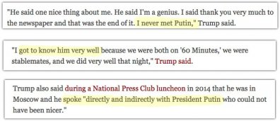 Kent hij Poetin wel/niet?