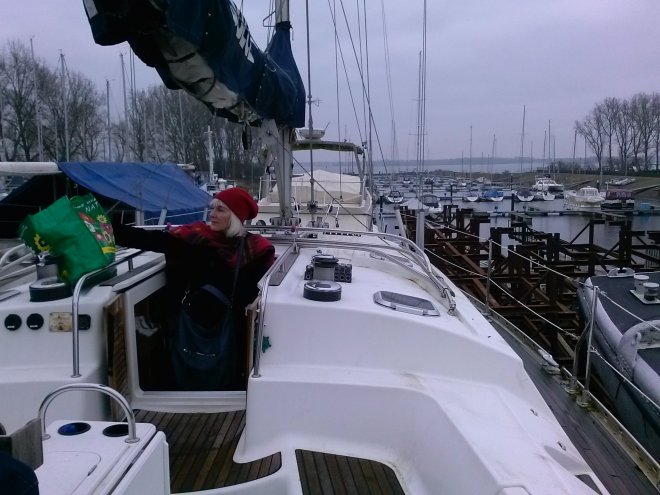 Vanmorgen even aan boord gekeken.