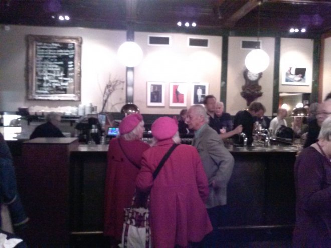 Op denieuwjaarsborrel van de Vereniging van Letterkundigen in Arti & Amicitia.