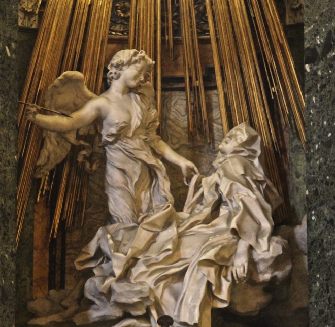 'De extase van de Heilige Teresa' van Gian Lorenzo Bernini in de Santa Maria della Vittoria te Rome.