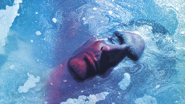 Wozzeck verdrinkt. Beeld van het affiche van De Nationale Opera.