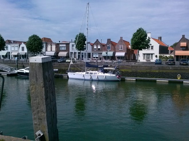 Dulce in de Nieuwe Haven van Zierikzee (foto van gisteren).
