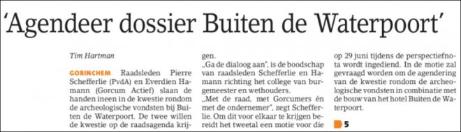 Knipsel uit De Stad Gorinchem van 6 juni 2017.