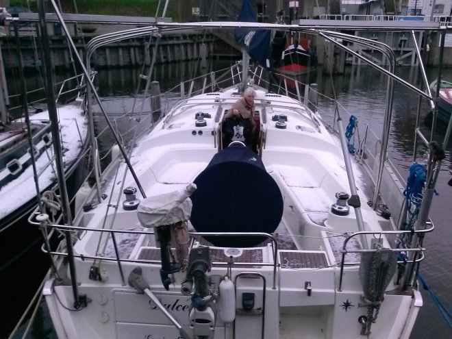 Vanmorgen even aan boord gekeken.