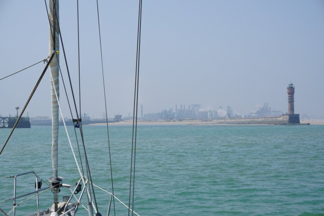 De inloop van de haven van Duinkerken.