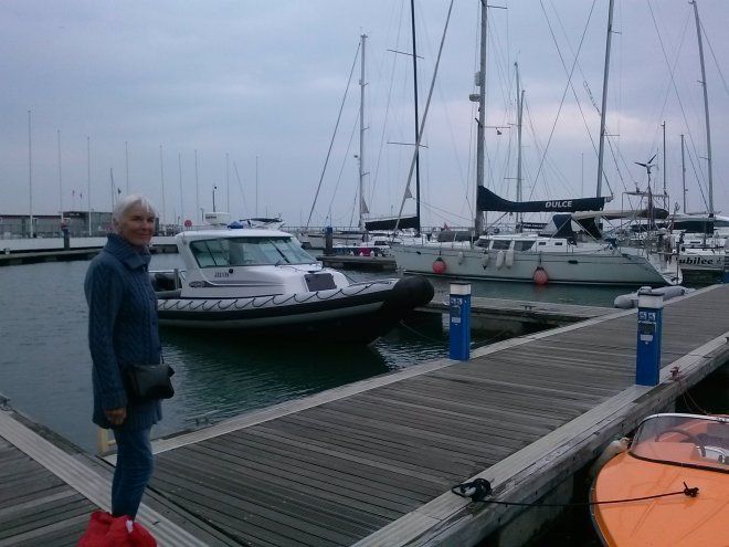 Dulce op haar nieuwe ligplaats in het North Basin van Cowes Yacht Haven.