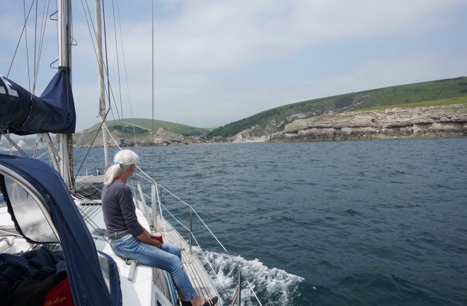 Bij de invaart van de Lulworth Cove.