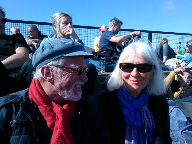 Oerol. Gisteravond op de tribune in 