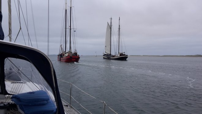 Afvaart van Terschelling over het Schuitengat.