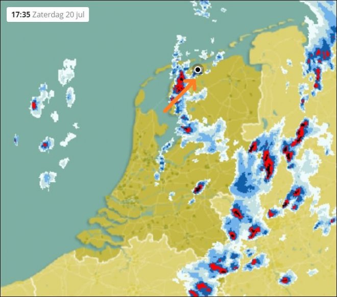 Buienradar 17.35 uur