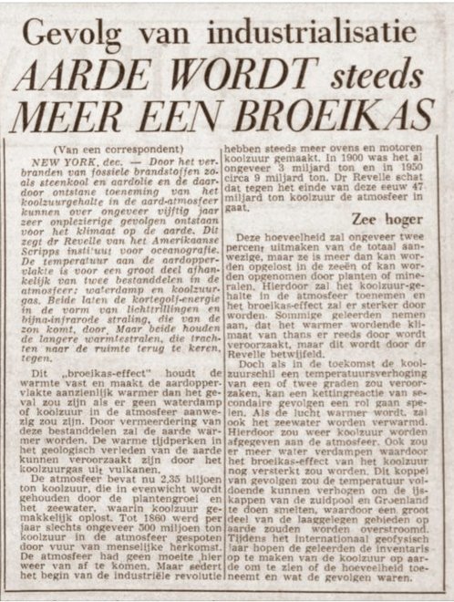 Knipsel uit De Volkskrant van 29 december 1956.