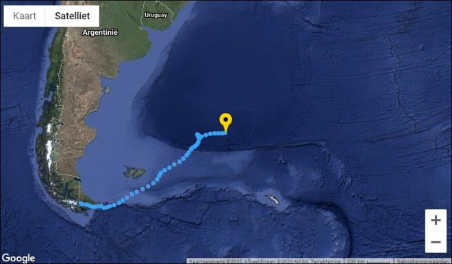 Positie Bark Europa op 04-04-2020.