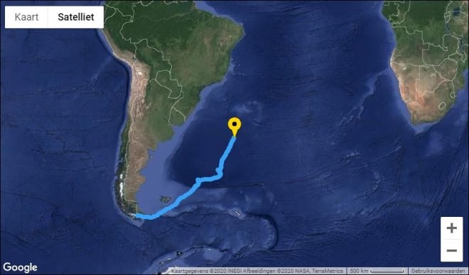 Positie Bark Europa op 10-04-2020.