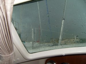 Vanmorgen een regenbui met wat onweer