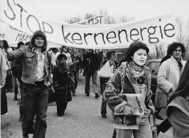 Demonstratie bij Borssele in 1979 (foto: Beeldbank Zeeland, W. Helm)