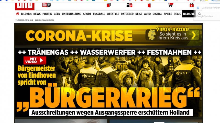 De voorpagina van Bild vanochtend.