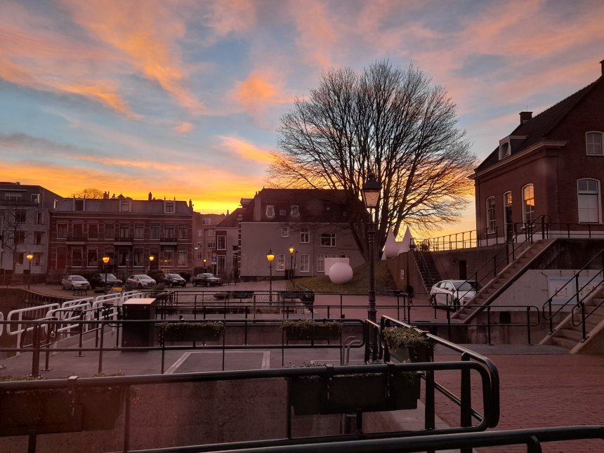 Zonsopgang vanmorgen vroeg.