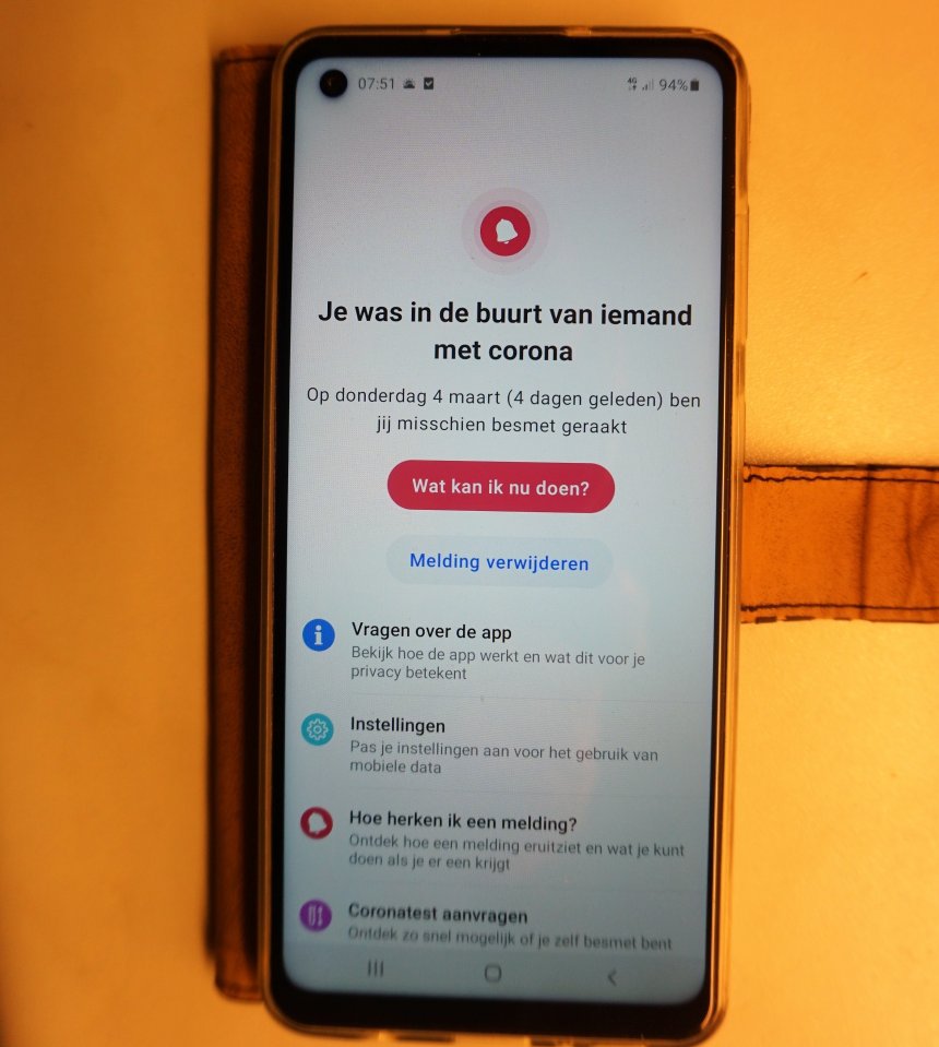 Gisteravond vlak voor de persconferentie.