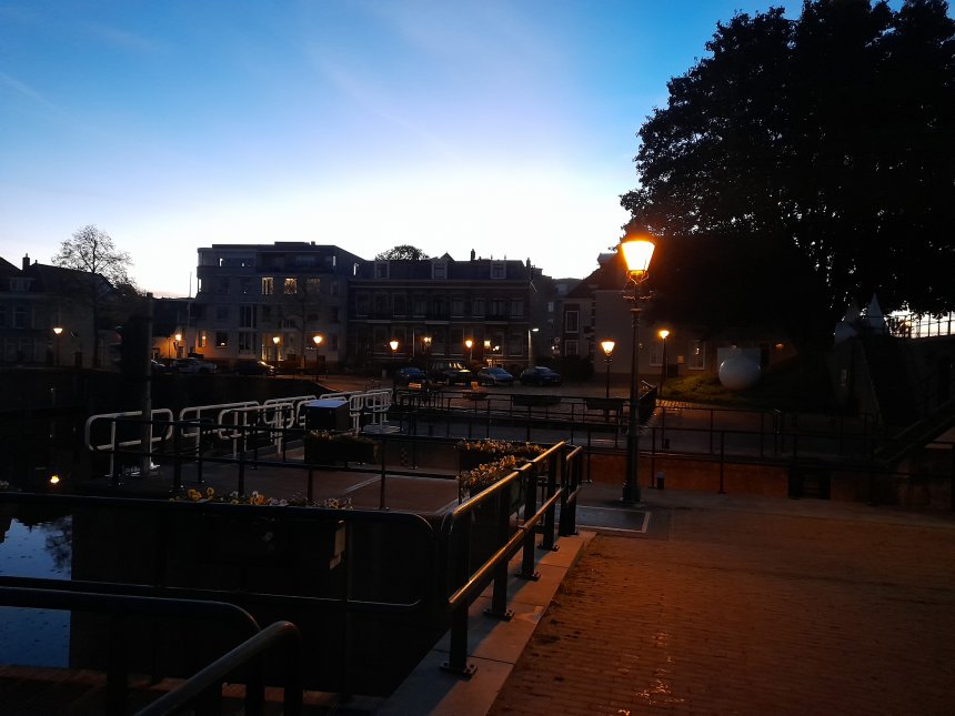 Geen mist vanochtend.