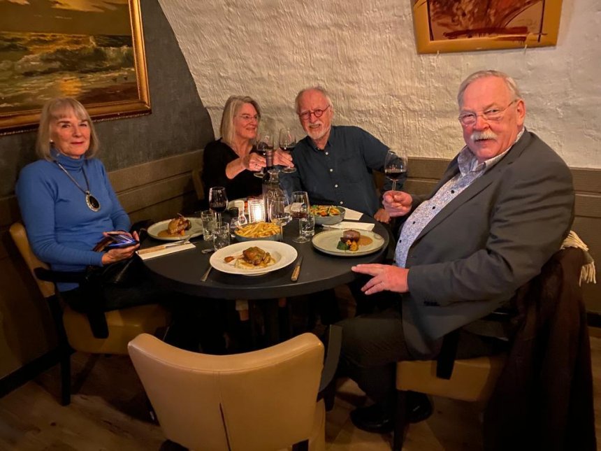 Met Paul & Tine bij 'Mejuffouw Janssen' aan de Oudegracht in Utrecht.