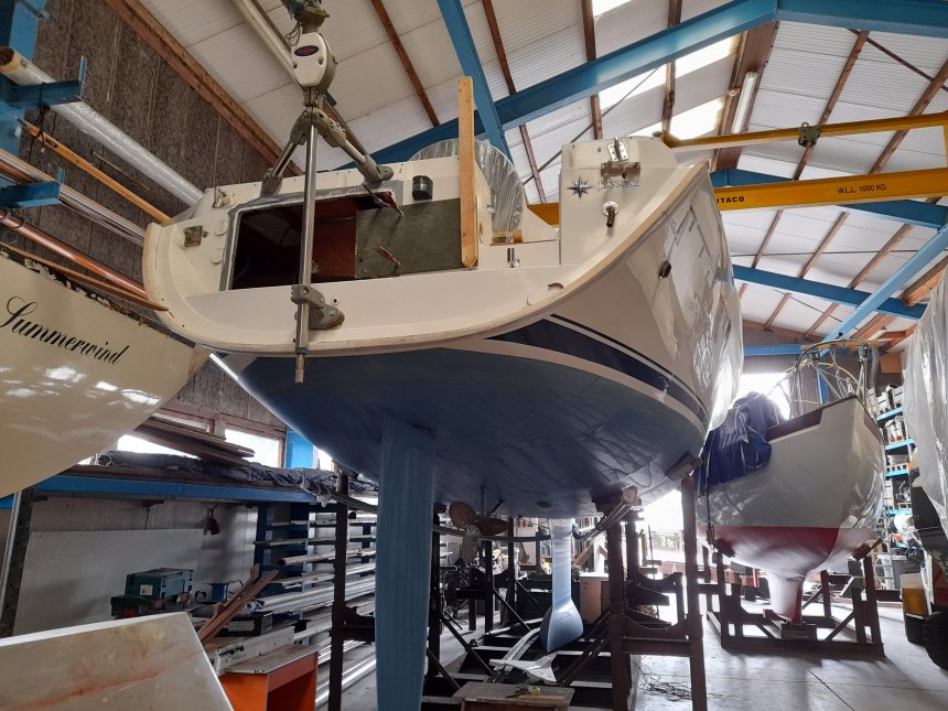 Dulce in de loods van Jachtwerf Rexwinkel in Numansdorp (foto van gisteren).