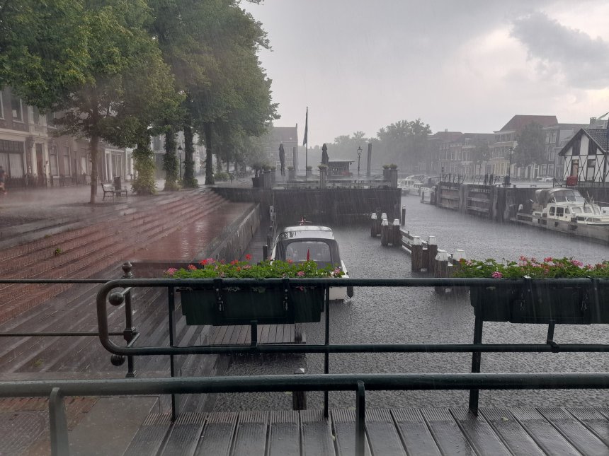 De hagelbui van gisteren.