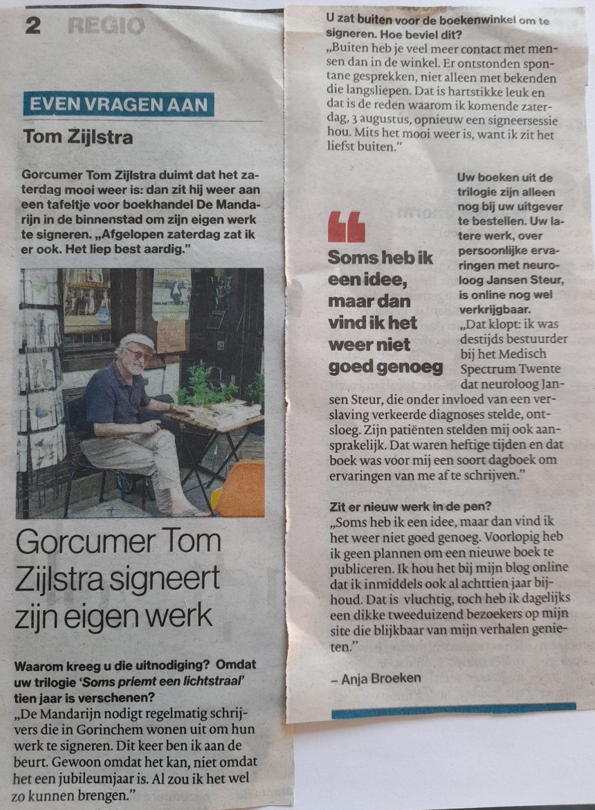 Knipsel uit AD-Rivierenland van vanochtend.