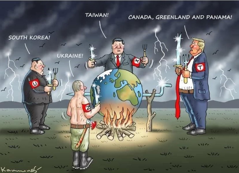 Cartoon van Marian Kamensky op X.