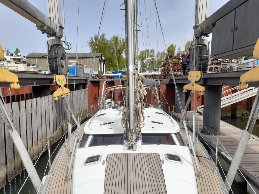 Dulce in het kraangat, zojuist te water gelaten.