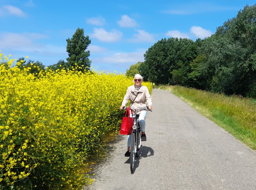 Op de terugweg met boodschappen uit Burgh-Haamstede.